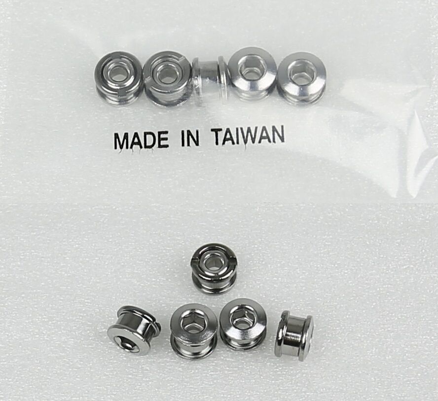 Bicycle Bike Steel Single Chain Ring Chainring Crank Nuts Bolts Screws - Silver