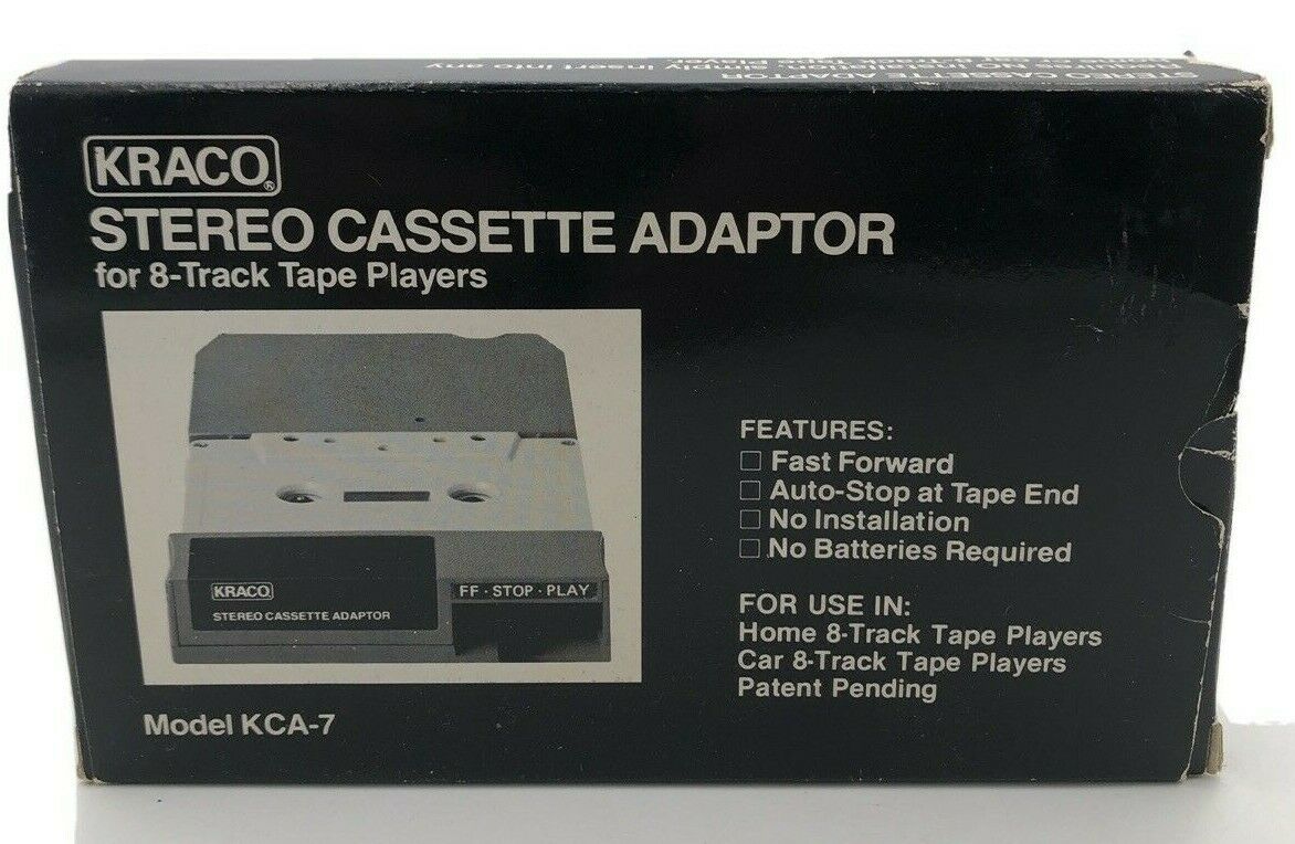 Kraco Kca-7 Stereo Cassette Adaptor For 8 Track Players For Car/home Has Box
