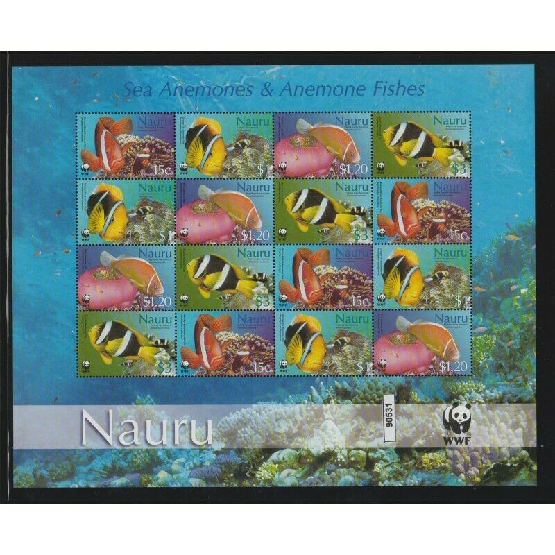 Nauru 2003 Wwf Wildlife Marine Fish 4 Val Sheetlet Mnh Mf90531