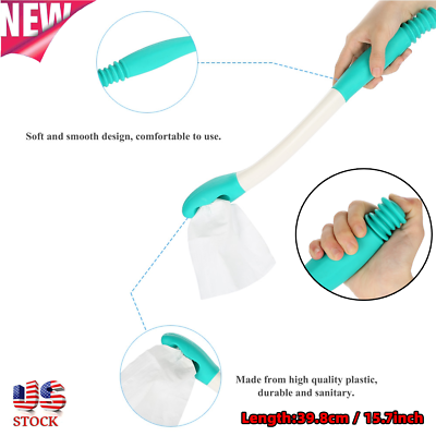 Portable Toilet Paper Tissue Grip Bottom Wiper Long Handle  Comfort Holder~